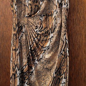 CONNECTED APPAREL Vintage Leopard faux wrap dress - size 12/10  With Scoop Neck